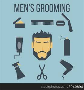 Illustration of icon men&rsquo;s grooming graphic design