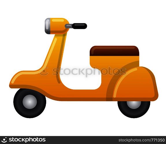 illustration of icon yellow vintage retro scooter. vintage retro scooter icon