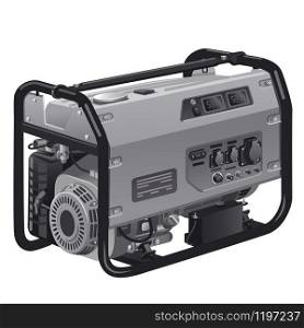illustration of industrial power generator in a grayscale color. power generator