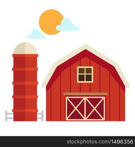 illustration of isolated barn house on white background vector