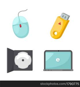 illustration of isolated computer set vector