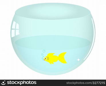 illustration of isolated fish bowl on white background