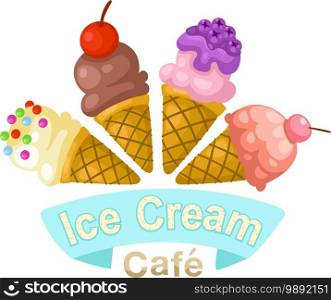 Illustration of isolated ice cream cone