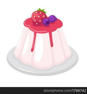 illustration of isolated jelly pudding on white background vector