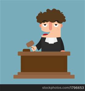 illustration of isolated judge with gavel vector