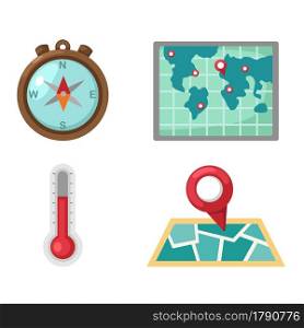 illustration of isolated map set vector
