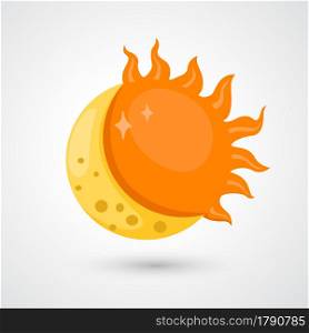 illustration of isolated moon with sun icon vector