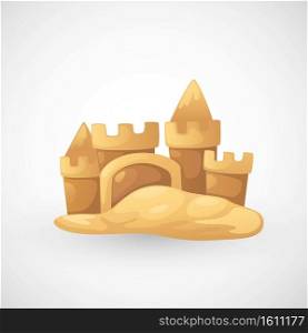 Illustration of isolated sand castle