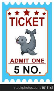 Illustration of isolated ticket circus seal
