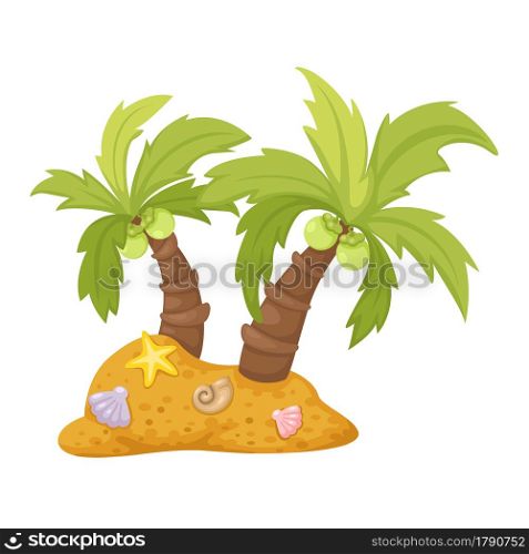 illustration of isolated two coconut trees vector