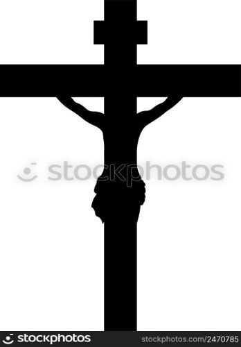 Illustration of Jesus Christ on the cross isolated on white
