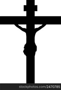 Illustration of Jesus Christ on the cross isolated on white