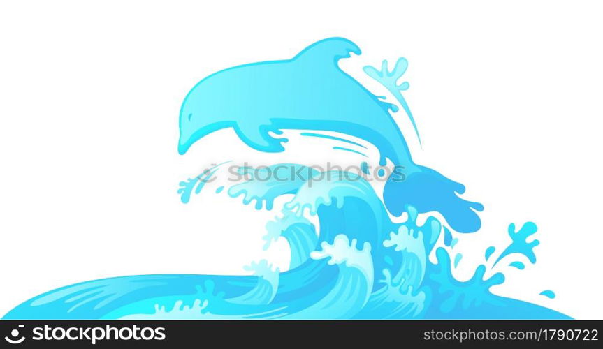 illustration of jumping dolphin out of water vector