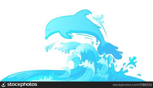 illustration of jumping dolphin out of water vector