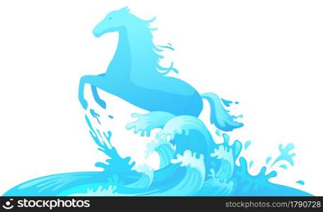 illustration of jumping horse out of water vector