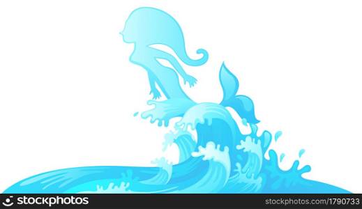 illustration of jumping mermaid out of water vector