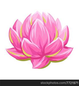 Illustration of lotus flower. Water lily decorative image. Natural tropical plants.. Illustration of lotus flower. Water lily decorative image.