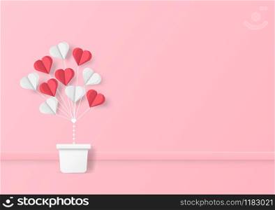 Illustration of love and valentine day and balloon heart shape