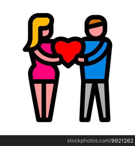 Illustration of Love Relationship Concept Icon