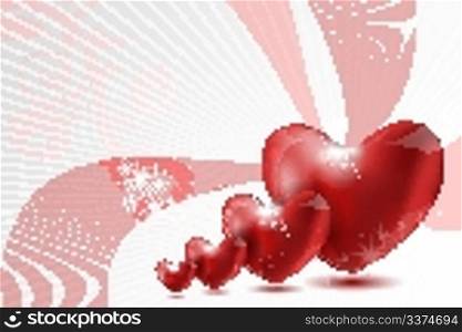 illustration of loving hearts on white background