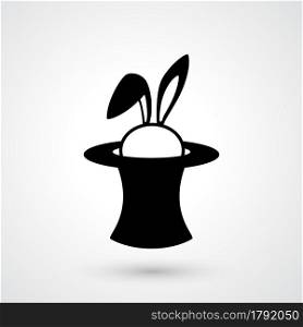 illustration of magic hat with rabbit icon vector