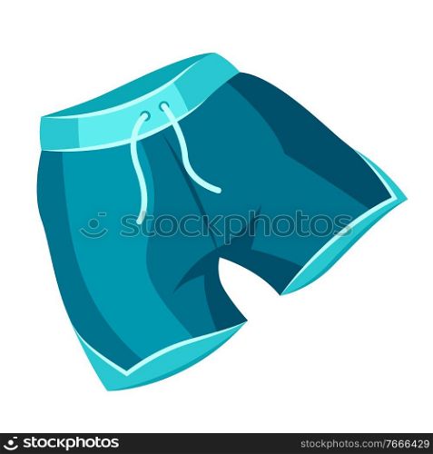 Illustration of male swimming shorts. Summer beachwear and swimwear.. Illustration of male swimming shorts.