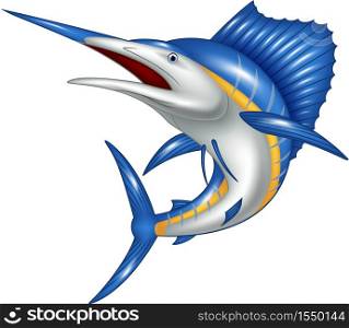 Illustration of marlin fish cartoon