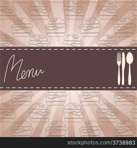 Illustration of menu design with background. vintage
