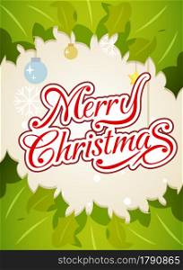 illustration of merry christmas typography background vector icon