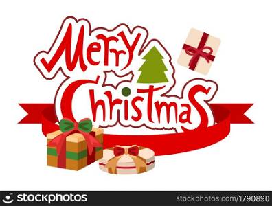 illustration of merry christmas typography vector