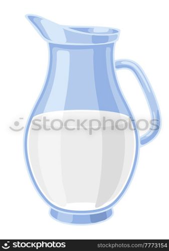 Illustration of milk jug. Dairy product. Object for business and food industry.. Illustration of milk jug. Dairy product. Object for food industry.