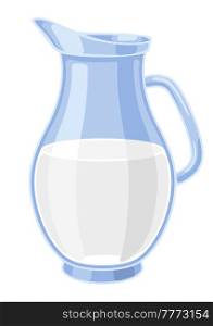 Illustration of milk jug. Dairy product. Object for business and food industry.. Illustration of milk jug. Dairy product. Object for food industry.