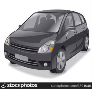 illustration of mini hatchback cars in black color. black hatchback car