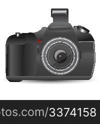 illustration of modern camera on white background