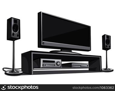 illustration of modern home cinema system. home cinema system