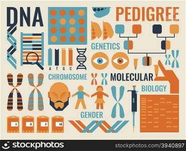 Illustration of Molecular Biology infographic background concept