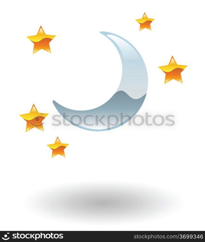 Illustration of moon and stars