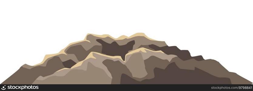 Illustration of mountain or hill. Rocky soil slope image.. Illustration of mountain or hill. Rocky soil slope.