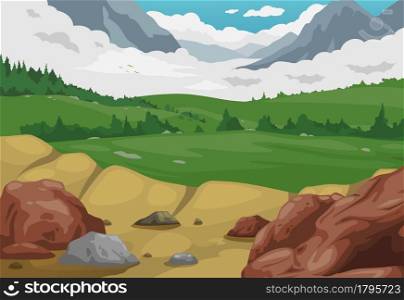 illustration of mountains landscape background vector