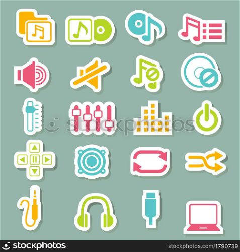 illustration of music icons set