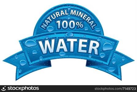 illustration of natural water banner and sticker. natural water banner