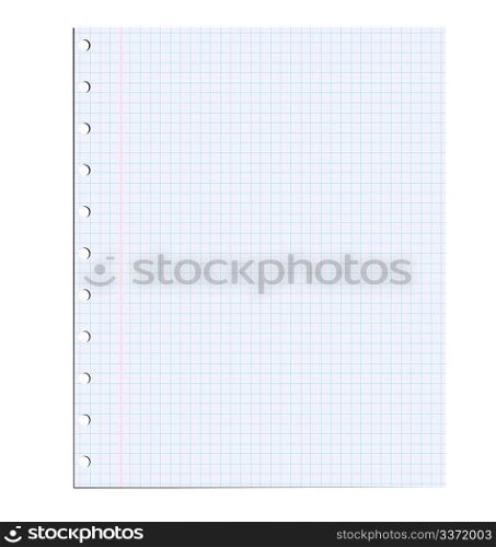 Illustration of notebook paper isolated. Vector