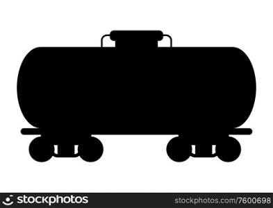 Illustration of oil rail tank. Industrial equipment in flat style.. Illustration of oil rail tank.