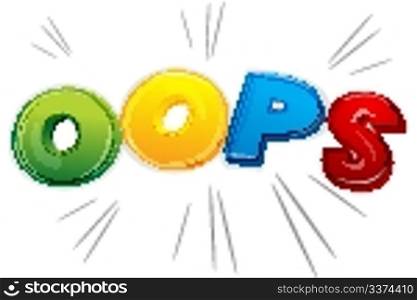 illustration of oops on white background