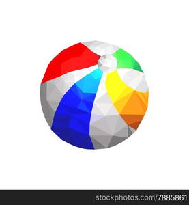 Illustration of origami beach ball isolated on white background