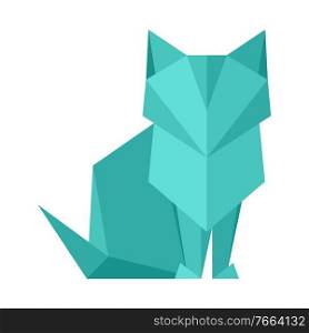 Illustration of origami cat. Paper symbolic decorative object.. Illustration of origami cat.