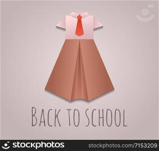 Illustration of origami children&rsquo;s school uniforms and logos for your design