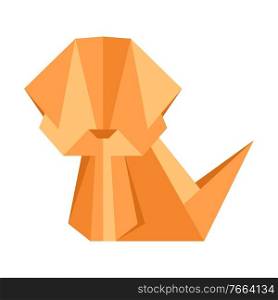 Illustration of origami dog. Paper symbolic decorative object.. Illustration of origami dog.