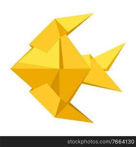 Illustration of origami fish. Paper symbolic decorative object.. Illustration of origami fish.