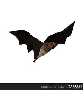 Illustration of origami flying fox bat isolated on white background